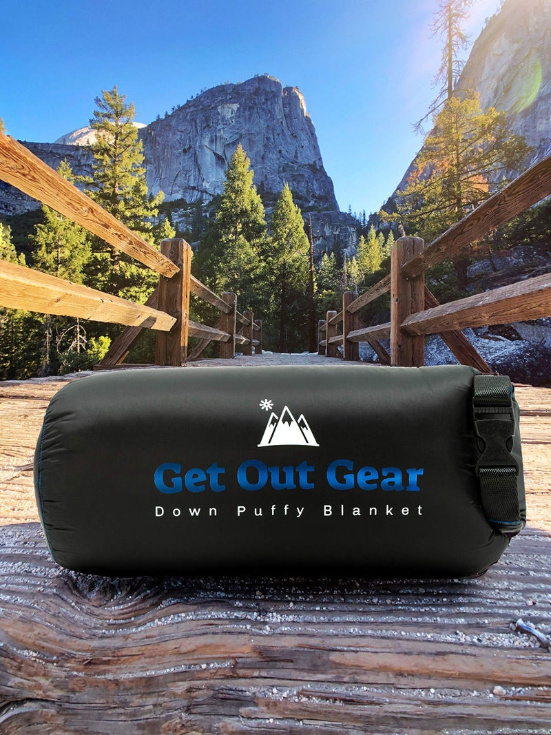 Get Out Gear Down Camping Blanket - Outdoor Lightweight Packable 650 Fill Power Down Blanket Compact Waterproof and Warm Backpacking Quilt for Camping Hiking Travel Hammock - Image 2